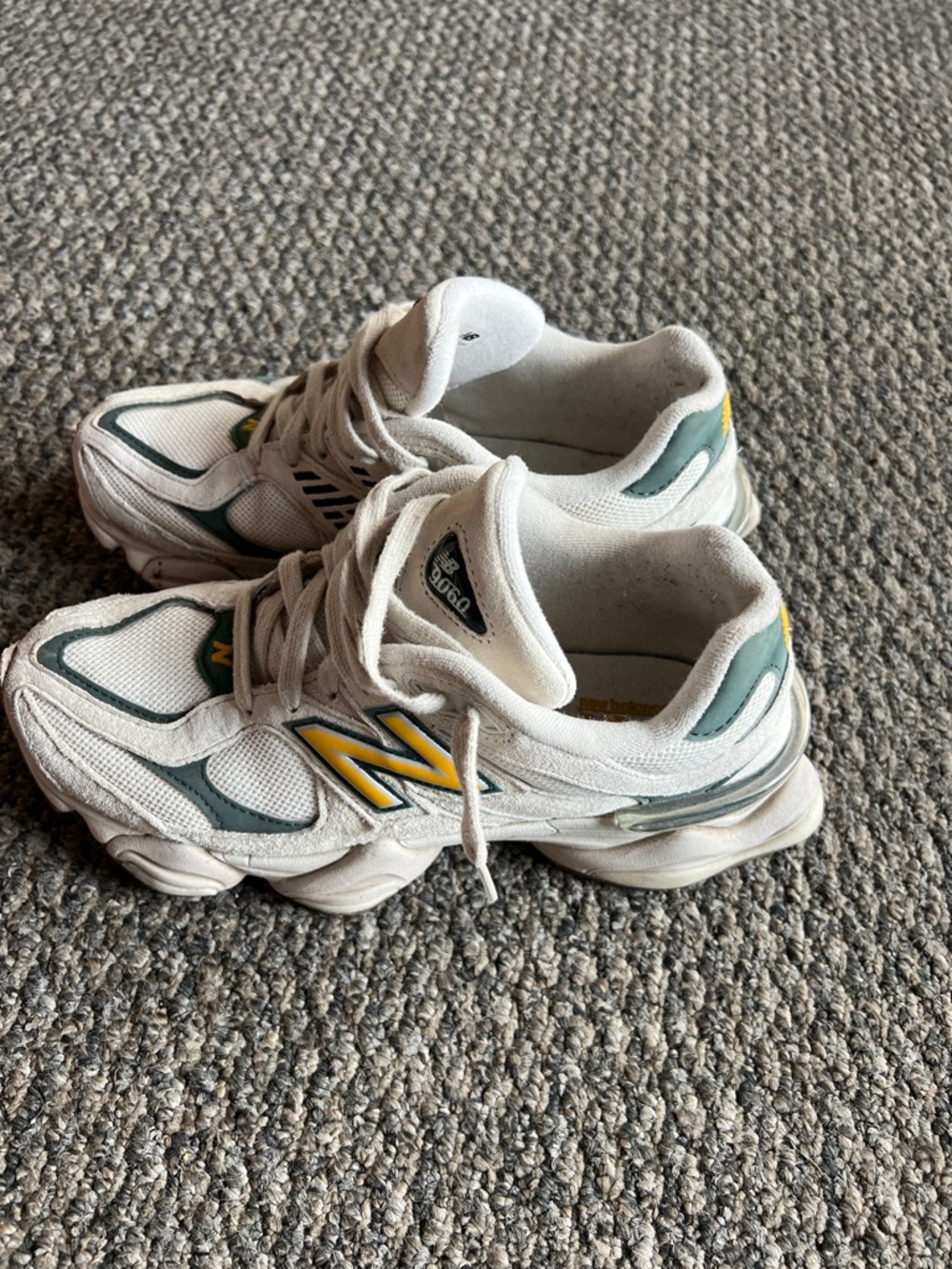 New Balance White Green Yellow Athletic Sneakers - Picture 6 of 6